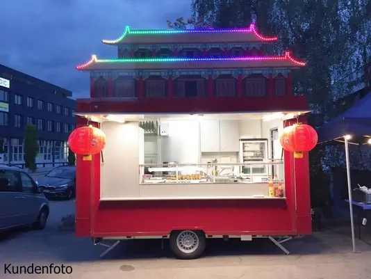 Bau China-Food Verkaufswagen Fassadenbau LED Beleuchtung Innenausbau